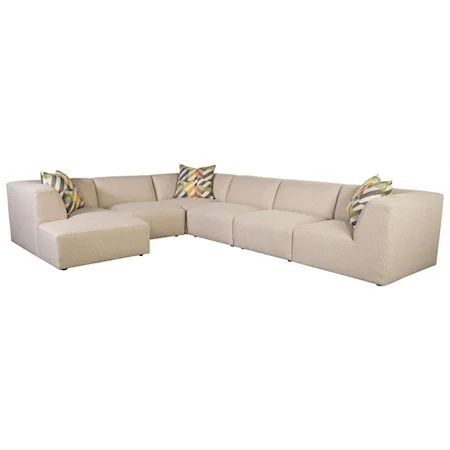 Contemporary 5-Seat Sectional Sofa with LAF Chaise Lounge